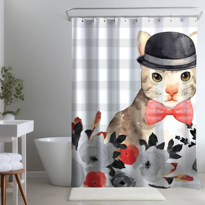 Shower Curtain CH8 – Polyester Shower Curtain, Dye Sublimation Print, 71" W × 74" L