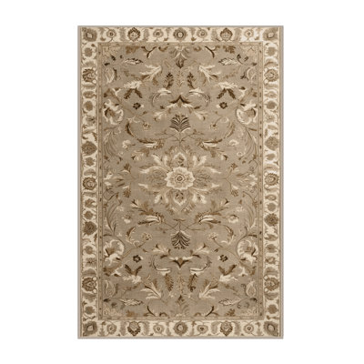 Tapis brun Tabriz lavable à la machine