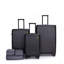 3 pièces, sac de rangement doublé, bagage trois pièces, valises à roulettes, valise de transport légère en ABS, valise rigide noir