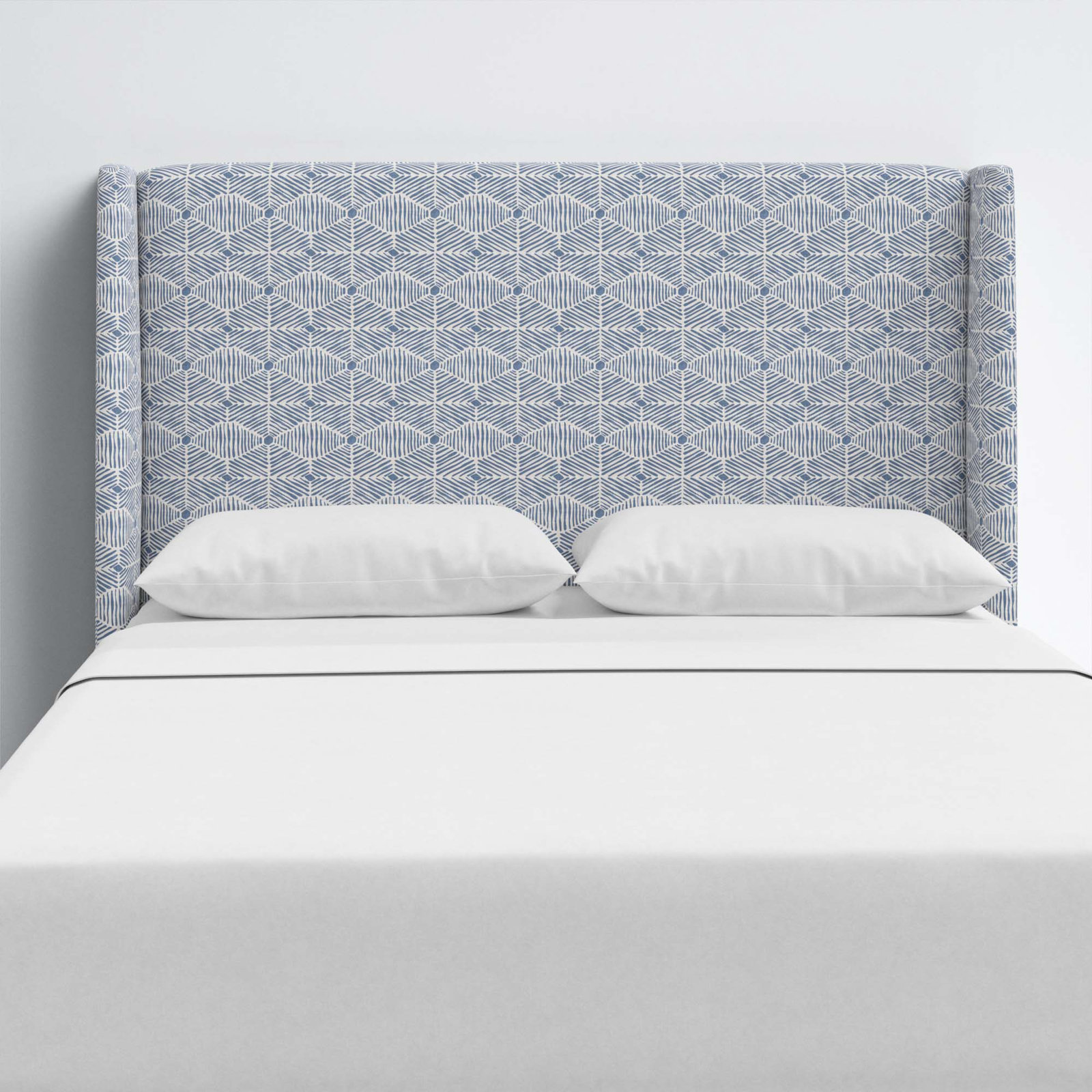 Tilly Upholstered Headboard, Queen, Painted Diamond Dusty Blue