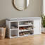 Banc à chaussures avec rangement, banc d'entrée avec coussin, banc d'entrée à 2 niveaux, petit banc d'entrée pour couloir, vestibule ou chambre