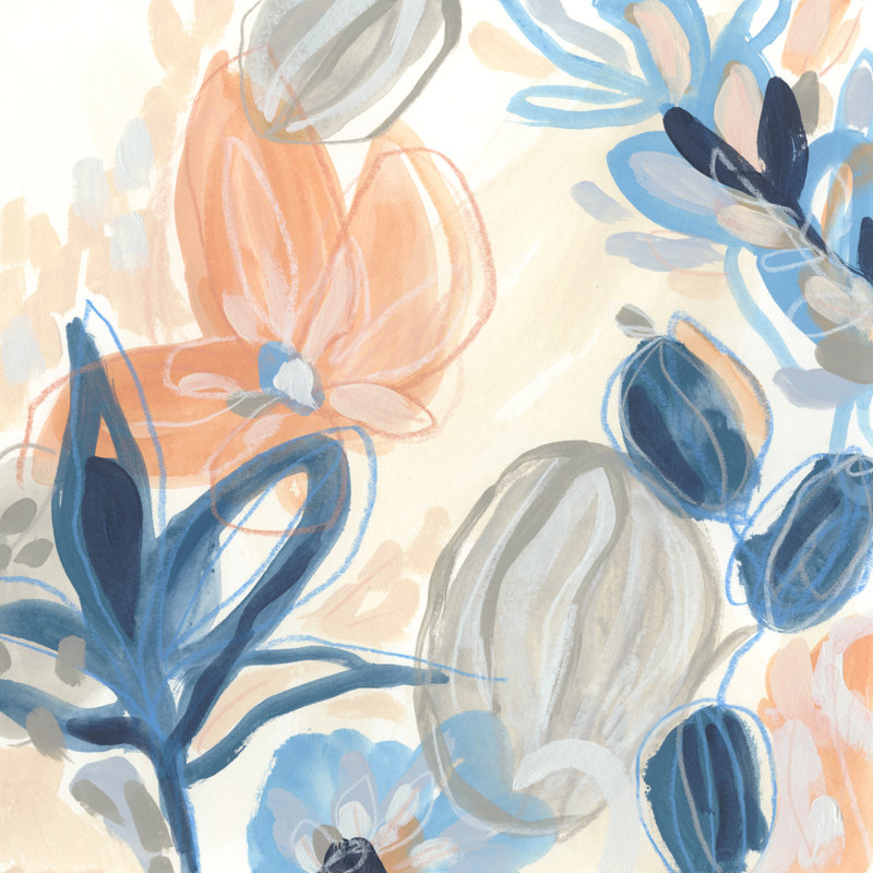 Terra Cotta Blooms I by June Erica Vess - Wrapped Canvas Painting, 122cm H x 122cm W