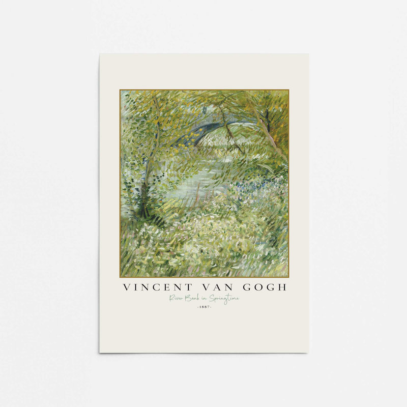 Van Gogh's River Bank in Springtime, reproduction encadrée, H 16 po x l 12 po x P 0,1 po, Impression sans cadre