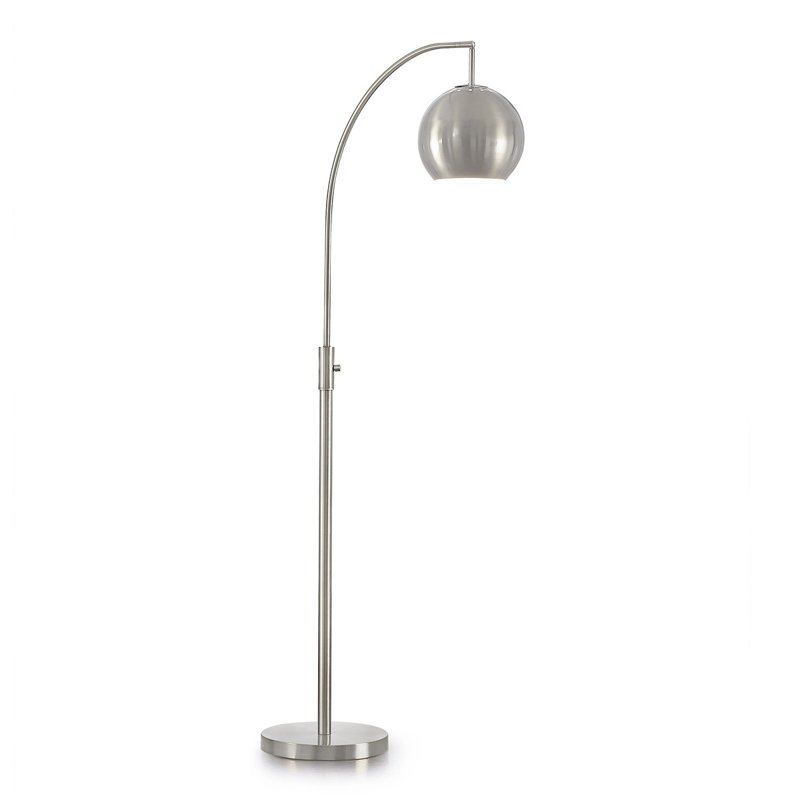 Eddo 68'' Arched Floor Lamp, Brushed Nickel, Brushed Nickel