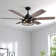 60 In. Indoor Matte Black Layered Caged Ceiling Fan With Light Kit, Reversible Blades And Remote Included