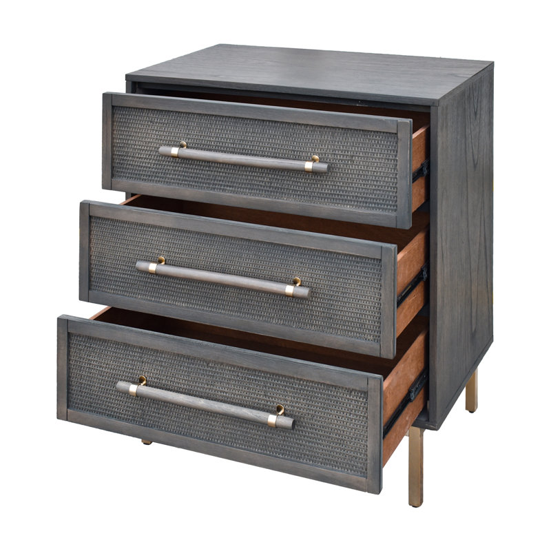 Commode 3 tiroirs Hopper Studio Sophia, Gris