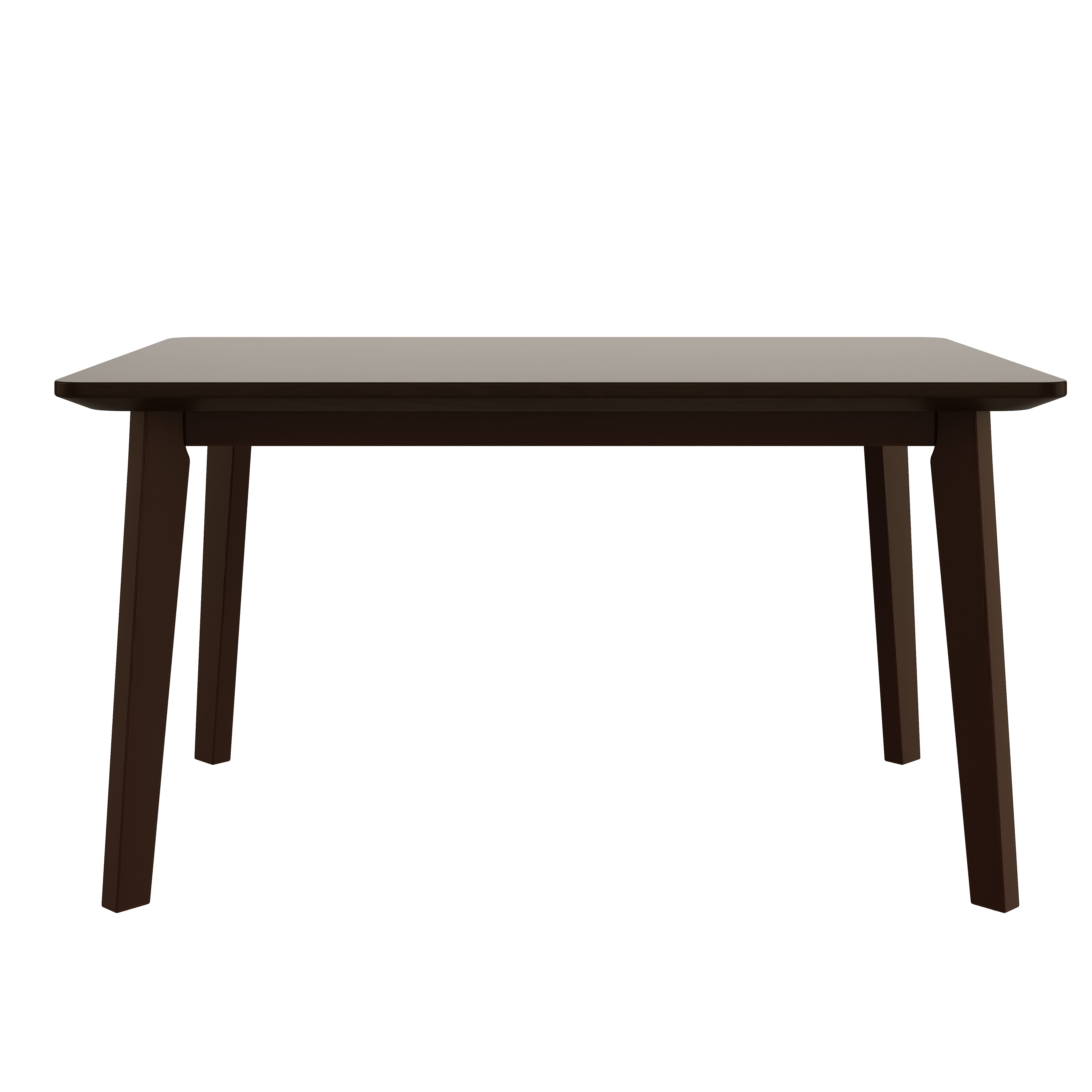 47" Solid Wood Rectangular Dining Table for 4, Rustic Farmhouse Kitchen Table with Tapered Legs - Dark Brown