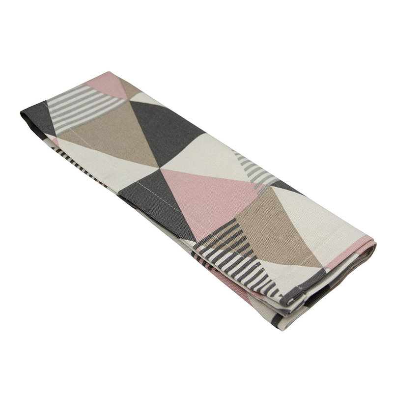 Amelia 100% Cotton Geometric Rectangle Napkin, Blush Pink