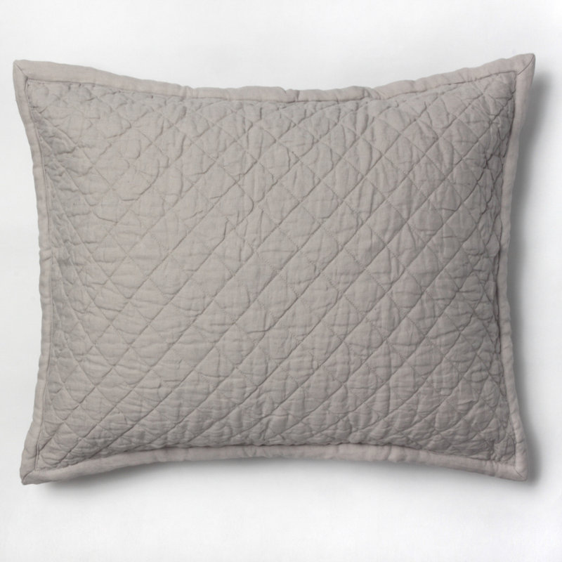 Derek Linen Blend Sham - Standard, Standard, Platinum Gray