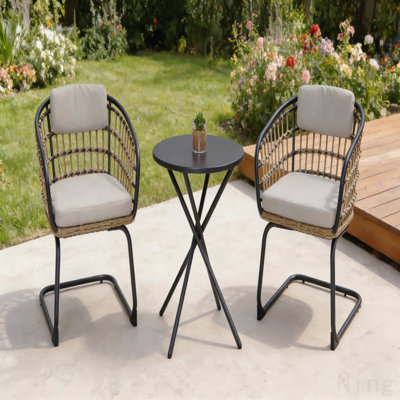 3-Piece Outdoor Wicker Bistro Set