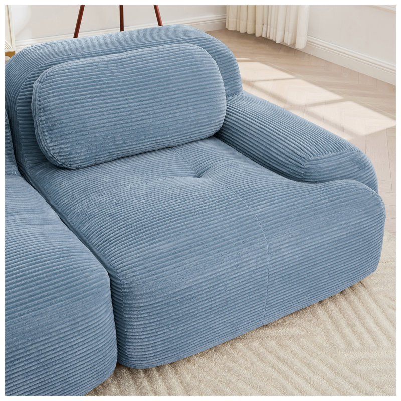Canapé modulaire en velours côtelé 6 pièces l 116,1 po x P 69,2 po x H 27,5 po Aere