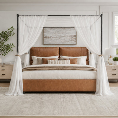 Upholstered Vegan Leather Bed