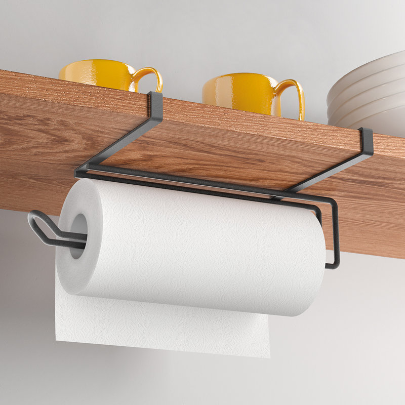 Easy-Roll LAVA Kitchen Roll Holder for Hanging Black