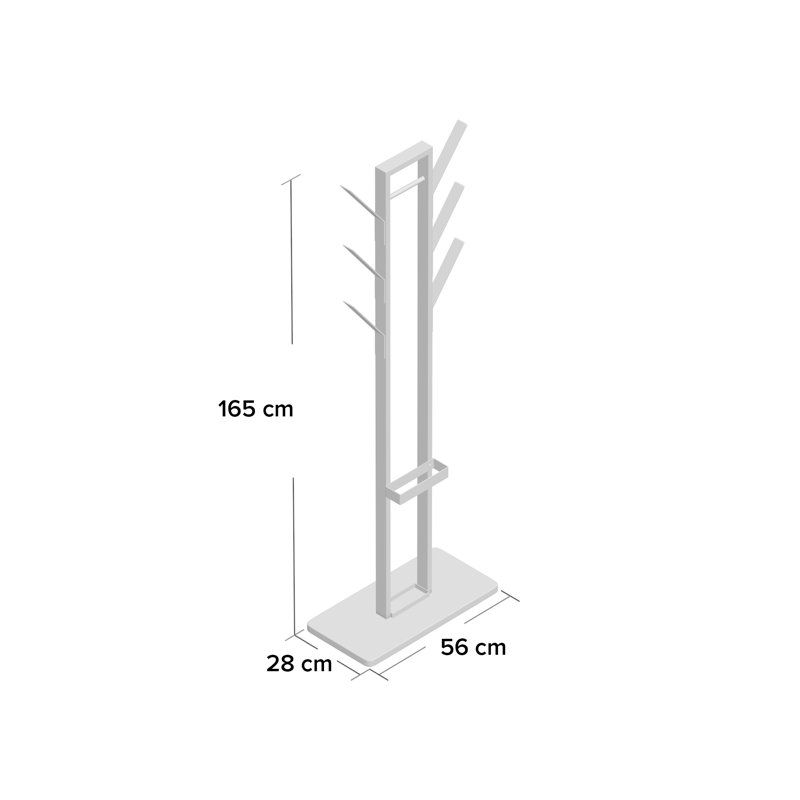 Catron Steel Freestanding Coat Rack, Black