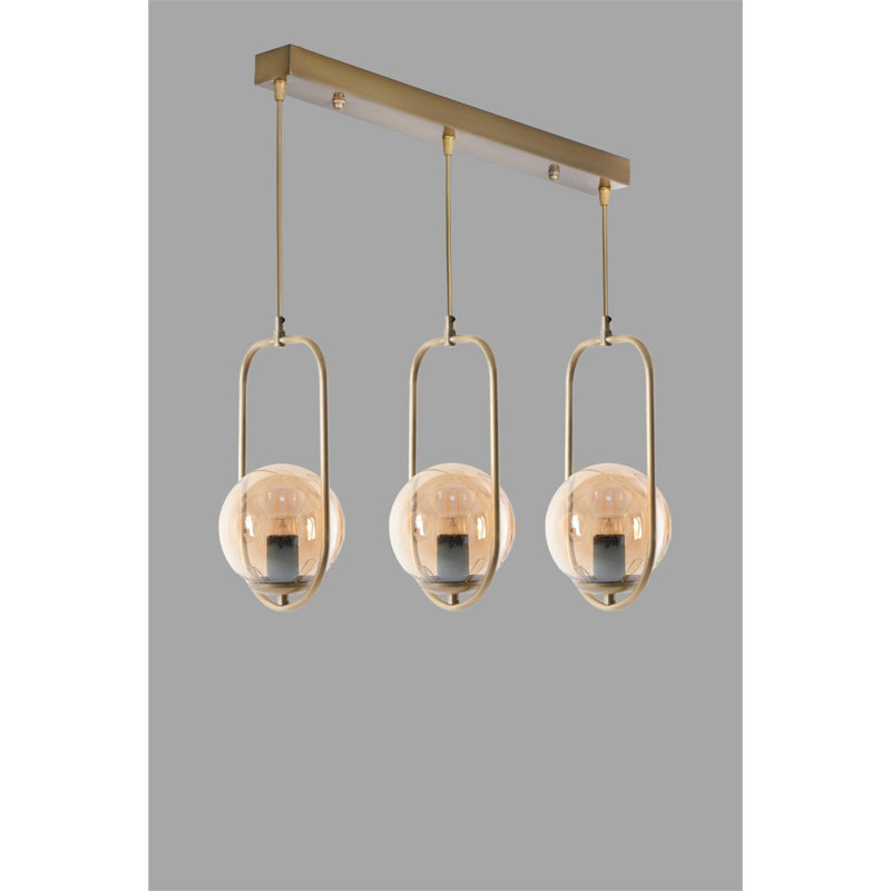 Beauman 3 - Light Kitchen Island Pendant, Gold, Copper