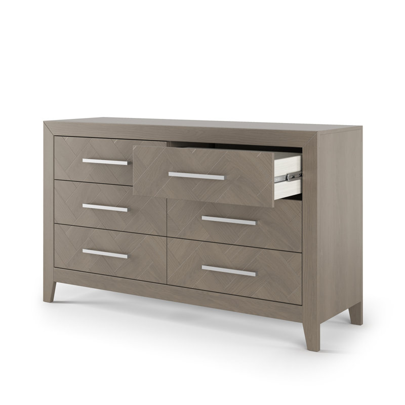 Kieran 6 Drawer Double Dresser, Crescent Gray