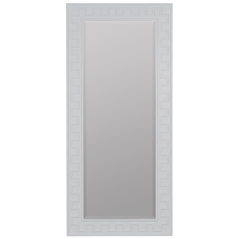 Greek Key Full Length Mirror by Erin Gates, White
