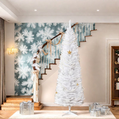 Crayons de Noël peu encombrants, plastique durable, design blanc moderne pour la maison