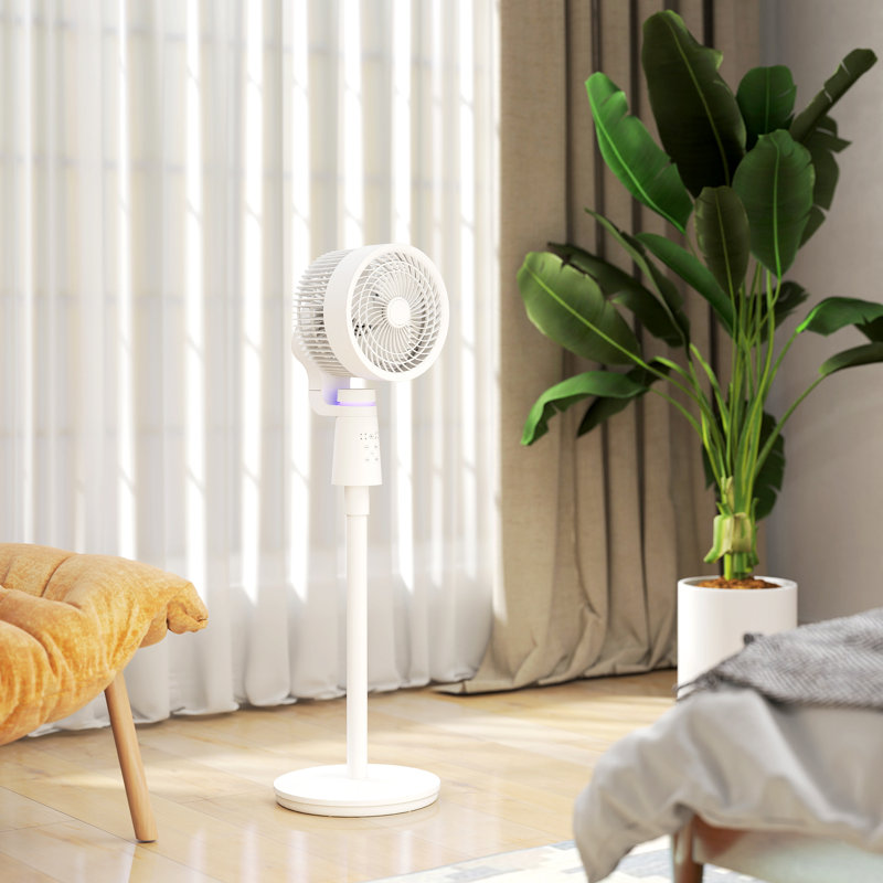 17 Stories 95cm Oscillating Pedestal / Standing Fan Fan with Remote Included, White