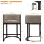 Upholstered Counter Stool with Metal Frame-1992212770
