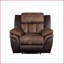 Fauteuil inclinable avec Power Motion | Microfibre touffetée polie | Caramel | Espresso | Bois et tissu