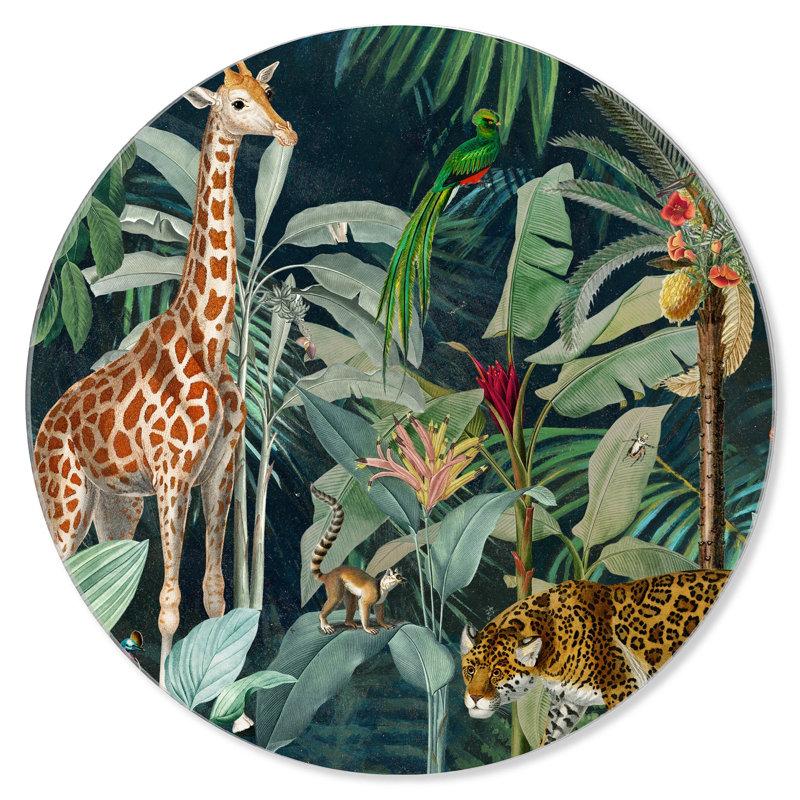 Jungle Reves Floral and Botanical Round Acrylic Art by Oliver Gal, 24" H x 24" W