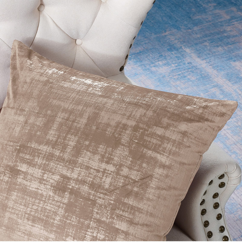 Housse de coussin réversible en velours texturé Euro, Tapioca