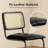 Counter Height Bar Stools Set Of 2, Upholstered Pu Leather Barstools With Rattan Back, 26 Inch Stools Armless Bar Chairs For Kitchen Island, Black-217074159
