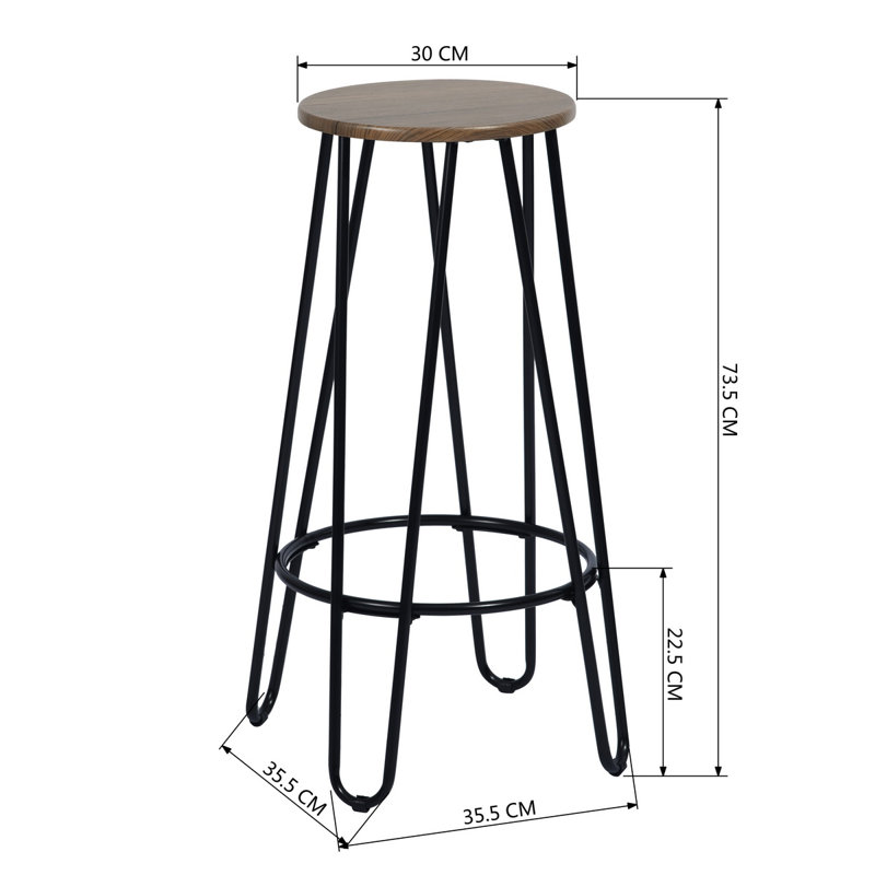 Laisha Counter Stool with Metal Frame, Walnut
