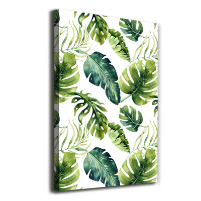 Tropical leaves 1 Piece Wrapped Canvas Wall Art