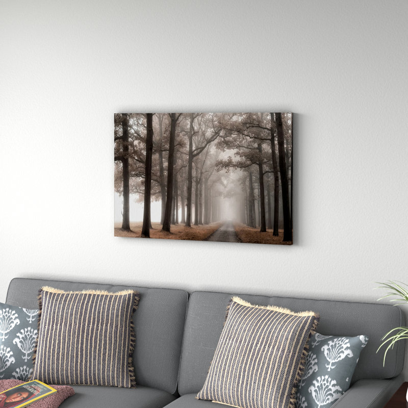 « Misty Road », Bernhart - reproduction de photo sur toile, H 18 po x l 27 po x P 1,5 po