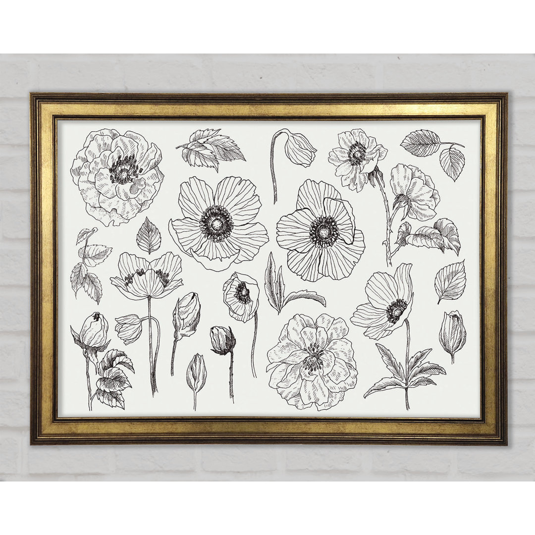 Handgezeichnete Blumen Illustration - Druck