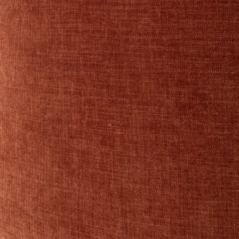 Upholstered Ottoman, Orange Velvet, Walnut