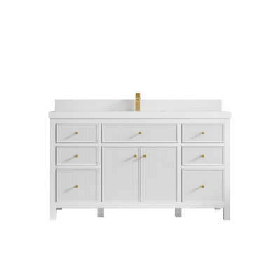 60'' Single Bathroom Vanity with Quartz Top