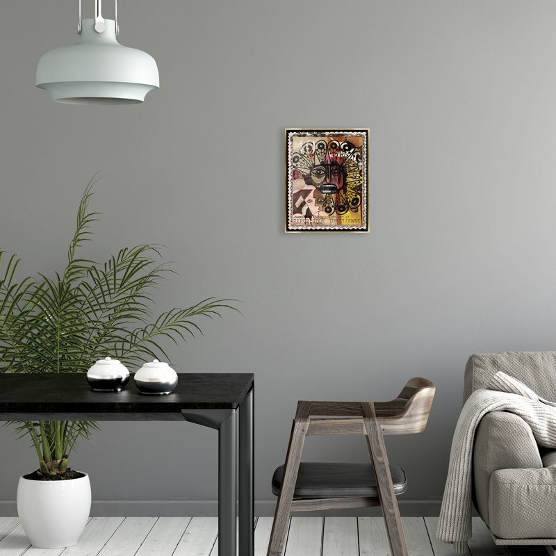 Suid Afrique III, Toile encadrée dorée avec cadre flottant, Pas de tapis, H 26,5 po x l 21,5 po