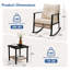 Ensemble bistro en rotin 3 pièces, table basse à 2 niveaux et coussins épais, ensemble de conversation pour patio toutes saisons pour jardin, balcon, gris