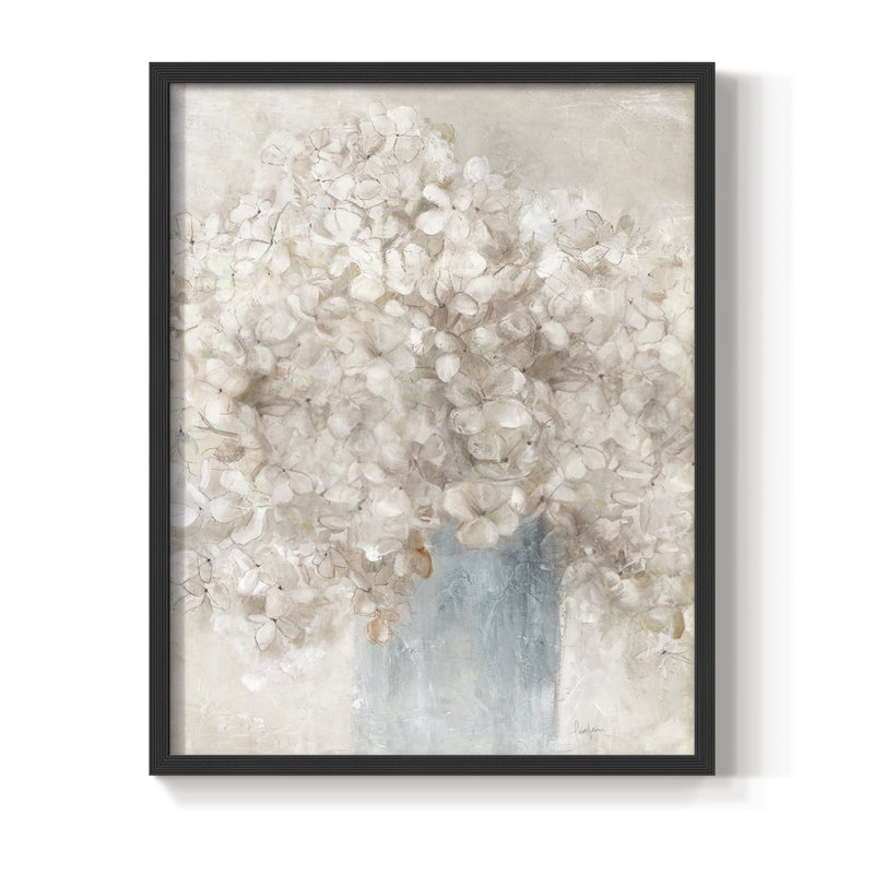 «Hortensias feutrés», H 15 po x l 12 po, Noir, noir, noir, noir