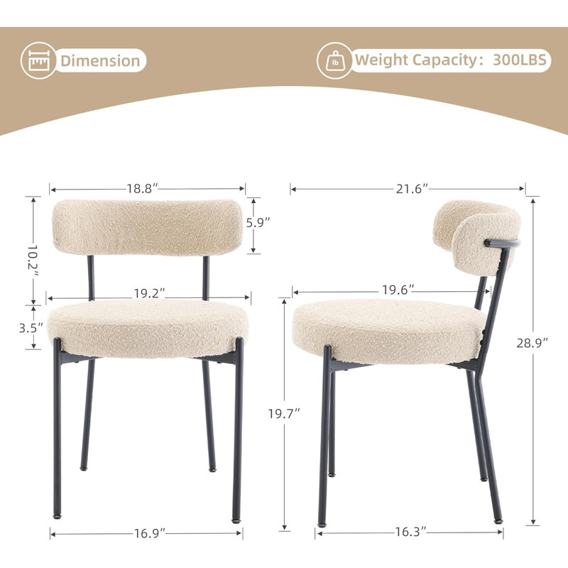 Crystianna 11'' H Upholstered Side Chair, Beige, Black