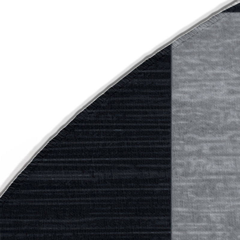 Tapis d'intérieur et d'extérieur à carreaux gris, Rond 5 pi