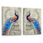 " Blue Peacocks " 2 - Pieces