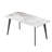 62.99" Modern Artificial Stone White Pandora Straight Edge Black Metal Leg Dining Table-Can Accommodate 6 People(Dining Table Only)-1093735179