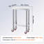 Table de travail en acier inoxydable avec roulettes Table de préparation 24 x 12 x 32 pouces avec 4 roulettes Table de travail robuste pour la cuisine commerciale