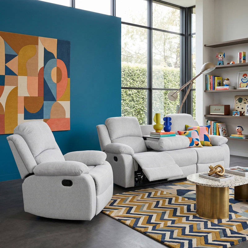Canapé et fauteuil 2 pièces Nordelle, Lin, Gray