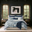 Ensemble de housse de couette standard en coton bleu marine / blanc Provence-60308545
