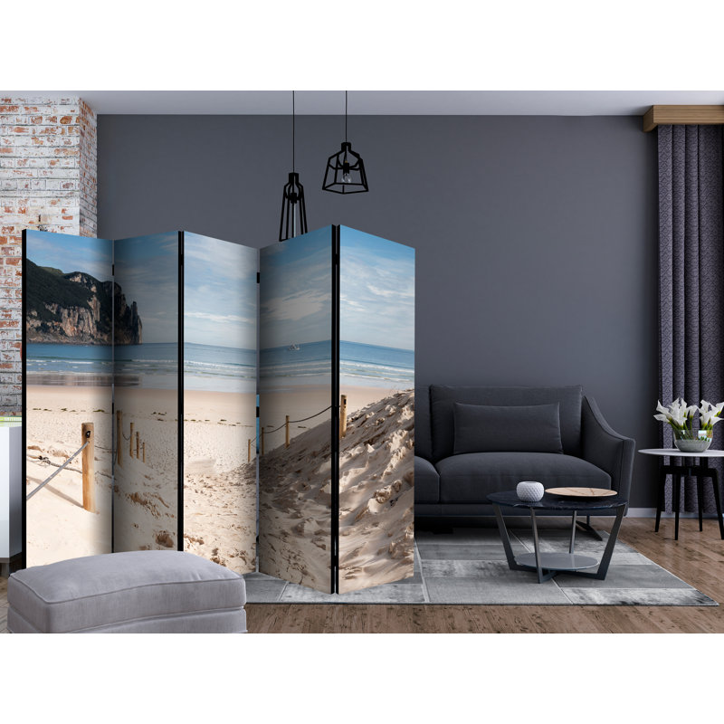 Gerken 225cm W x 172cm H 5 - Panel Solid Wood Folding Room Divider
