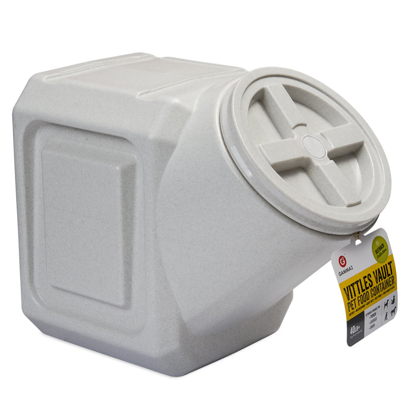 Gray Airtight Stackable Plastic Pet Food Storage Container