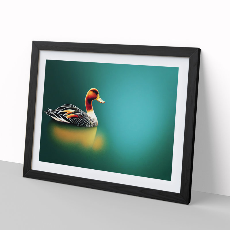 Brilliant Duck - Single Picture Frame Print, Black Framed, 46cm H x 64cm W x 2cm D