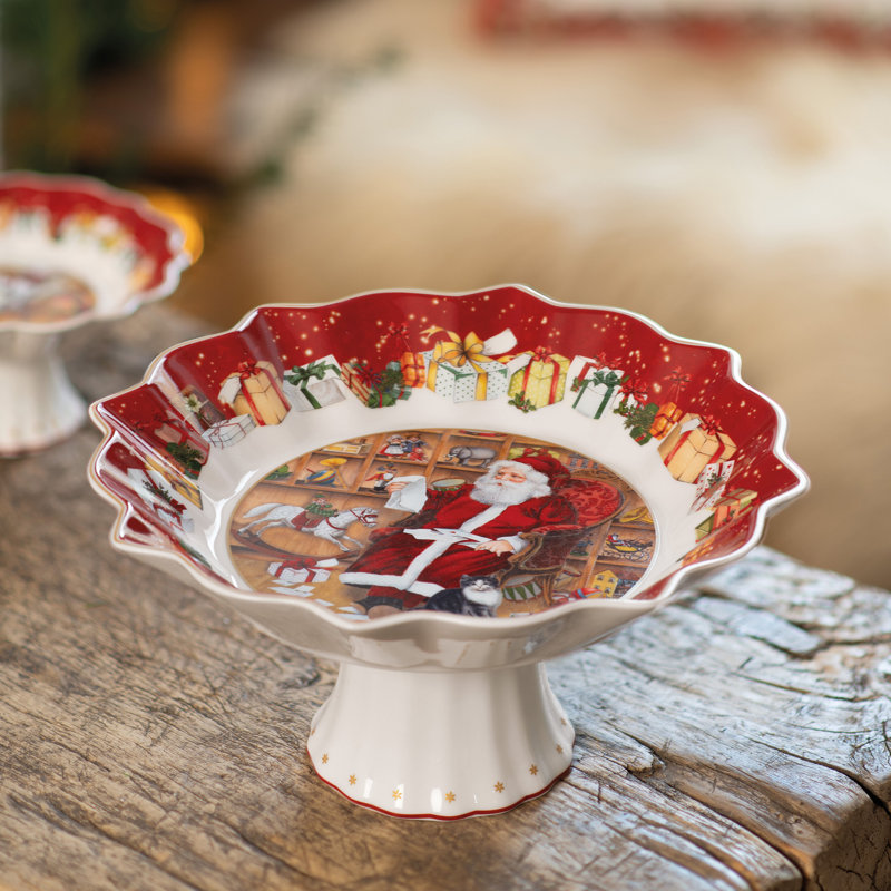 Villeroy & Boch - Grand bol à pattes Toy's, liste de souhaits du Père Noël, porcelaine de qualité supérieure