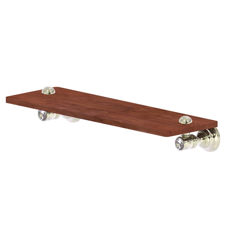 Freyja Ironwood Solid Wood Accent Shelf, 2.4" H x 16" W x 5.54" D, Polished Nickel