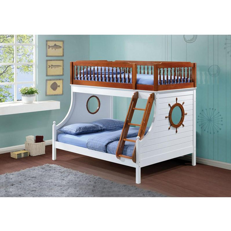 Greggory Kids Twin Over Full Bunk Bed, Oak/White